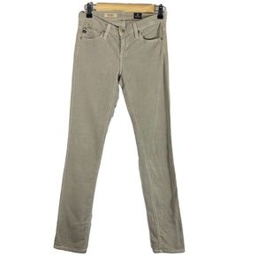 AG Adriano Goldschmied  Women 25 Corduroy Pants The Stevie Slim Straight Gray